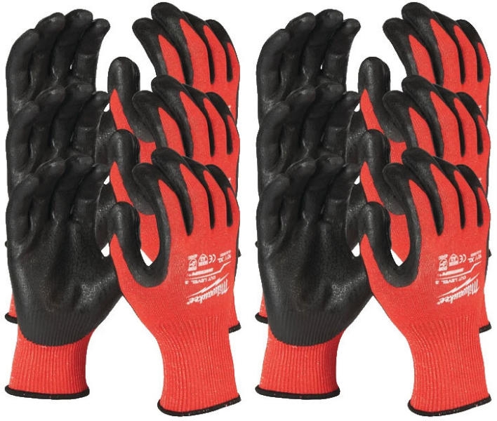Milwaukee Accessories 4932471620 Delovne rokavice, namočene v tekočino, razred reza 3/C, 12 parov, velikost 10/XL
