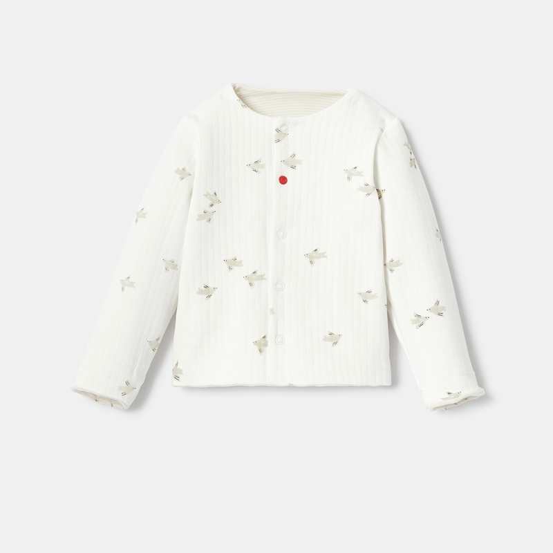 Gilet matelassé imprimé réversible beige naissance Absorba