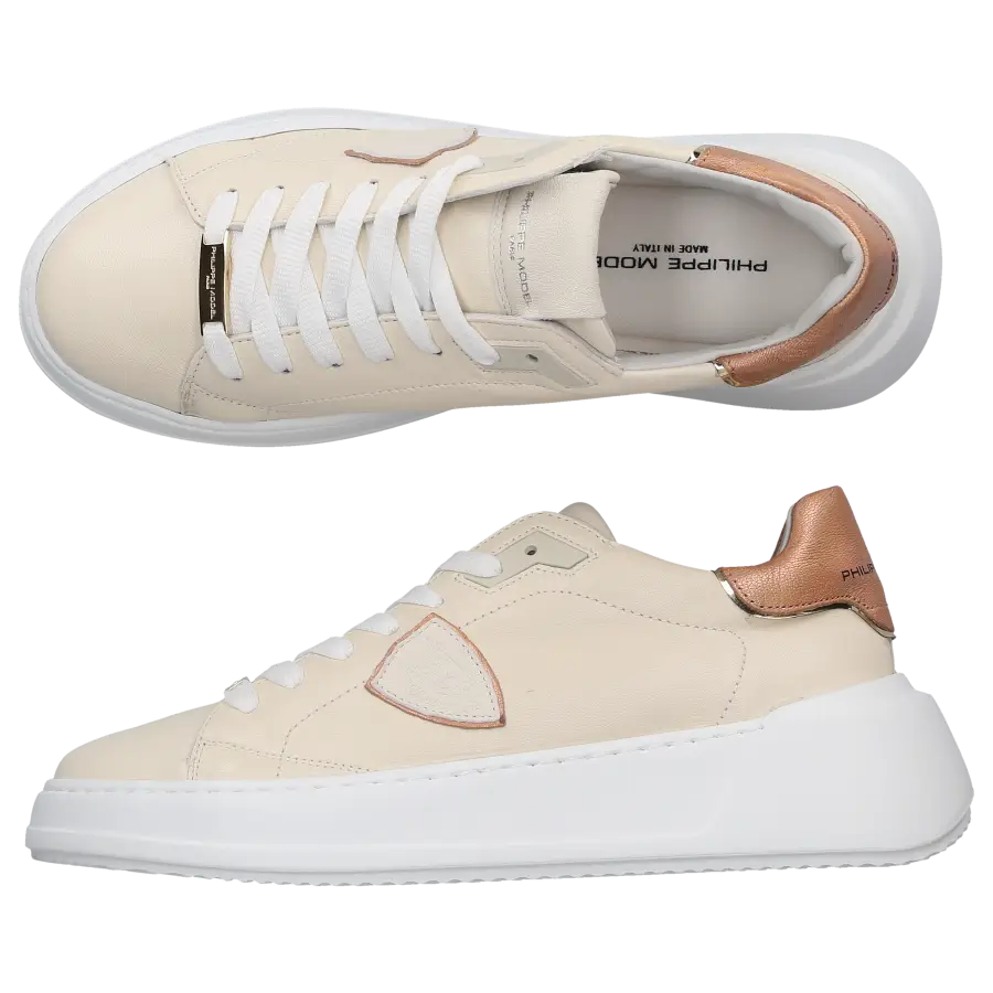 Philippe Model - Sneaker low TRES TEMPLE Kalbsleder - beige