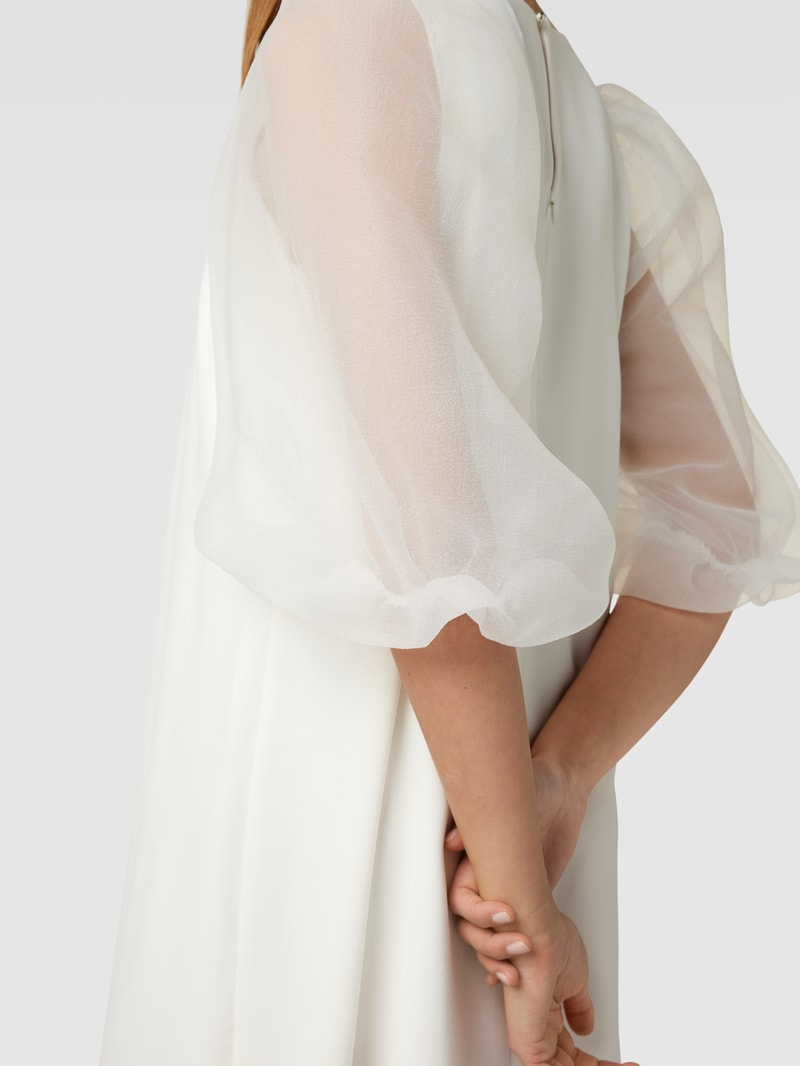 Cocktailkleid mit Ballonärmeln in offwhite