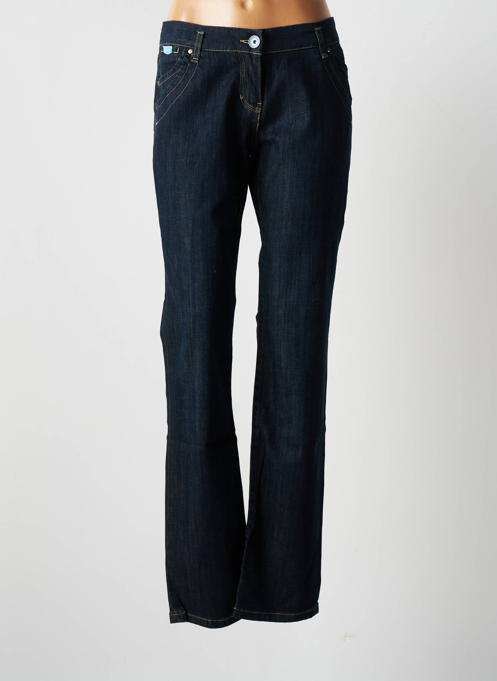 Biscote Jeans Coupe Slim Femme couleur bleu
