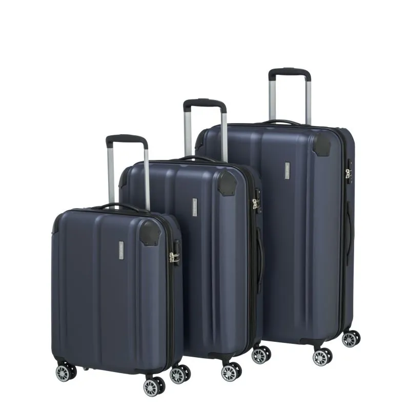Travelite CITY Kofferset mit 4 Rollen Gr. L\/M\/S - Marine