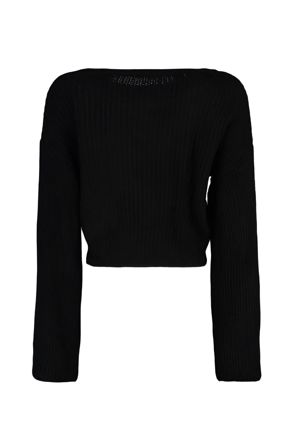 Trendyol Collection  Schwarzer Strickpullover mit kurzem Schnitt und spanischen Ärmeln