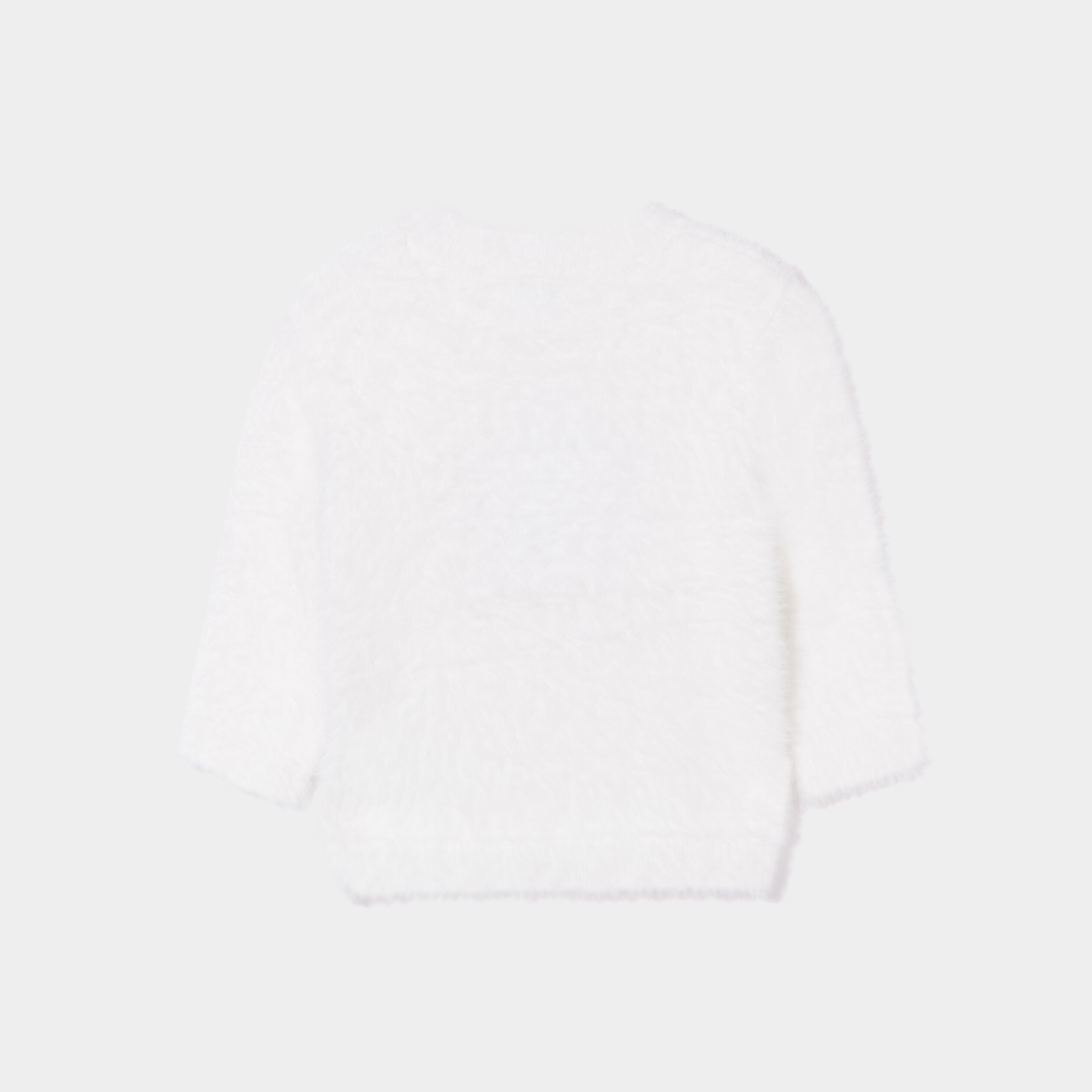 Pull mailles duveteuses Kimbaloo blanc bébé fille | La Halle