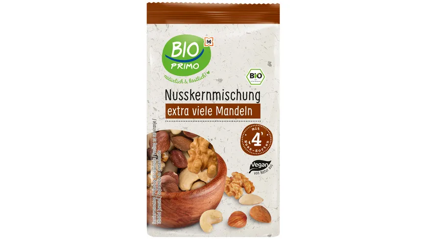 BIO PRIMO Bio Nusskernmischung Extra Viele Mandeln 150 g