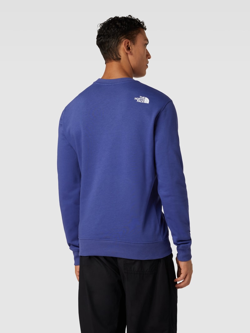 Sweatshirt mit Label-Print und Rundhalsausschnitt in blau