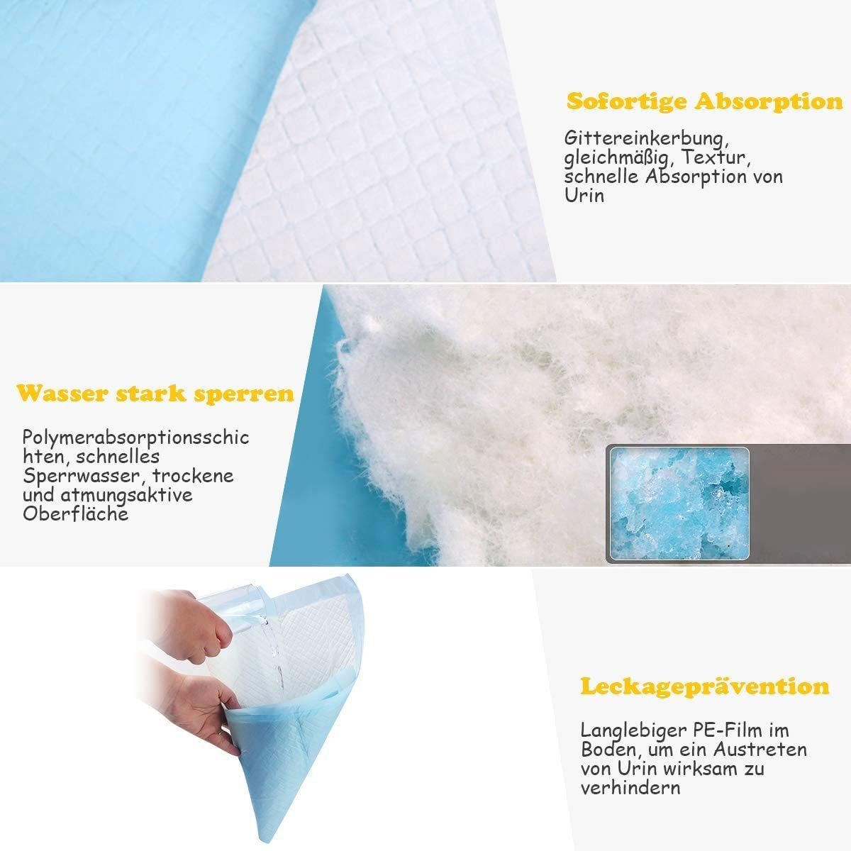 COSTWAY Hundematte Welpenunterlage, Puppy Pads