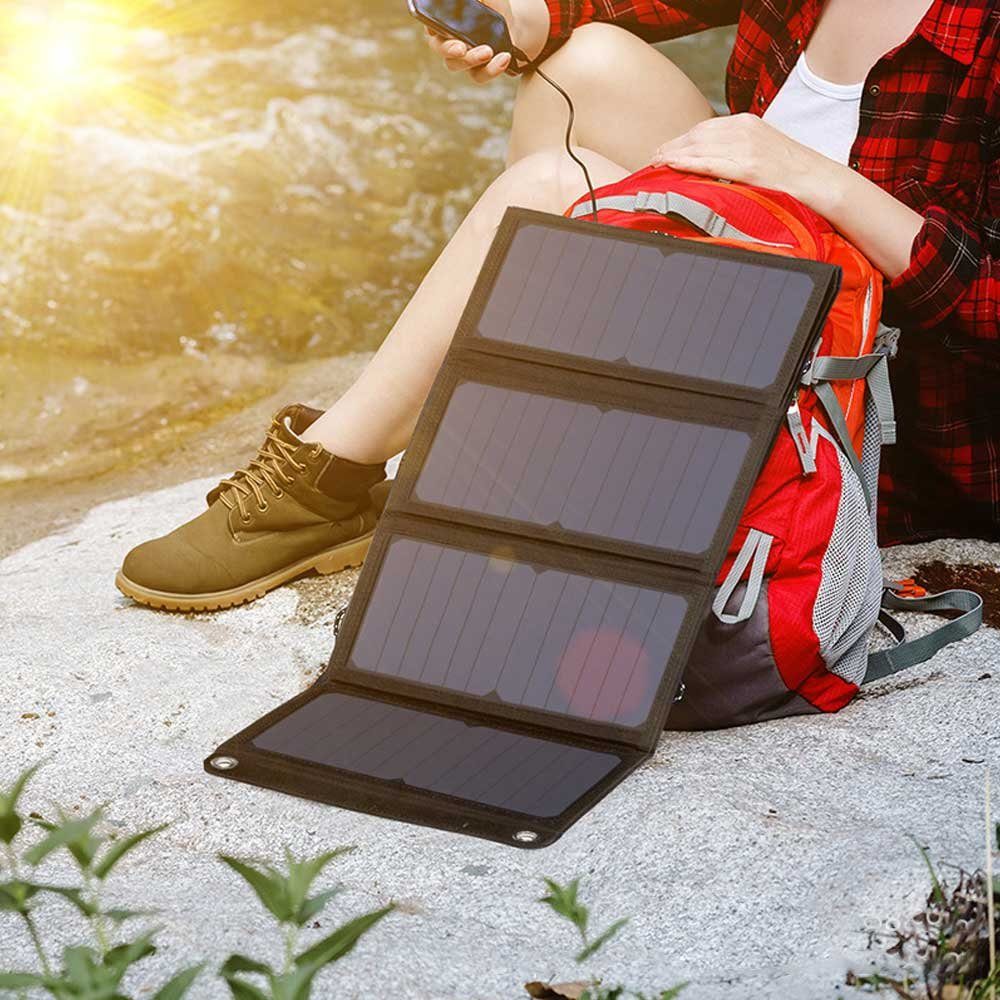 GLIESE Solarmodul 60W Faltbares Solarpanel Solarladegerät Solarmodul für Iphone laptop, Monokristallin