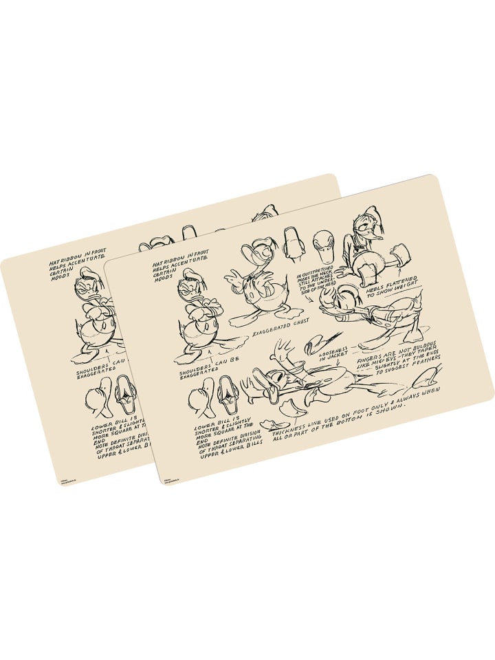 Geda Labels Platzset Donald Duck Vintage 2er Set in Beige - 43x29x0,1 günstig kaufen onesize