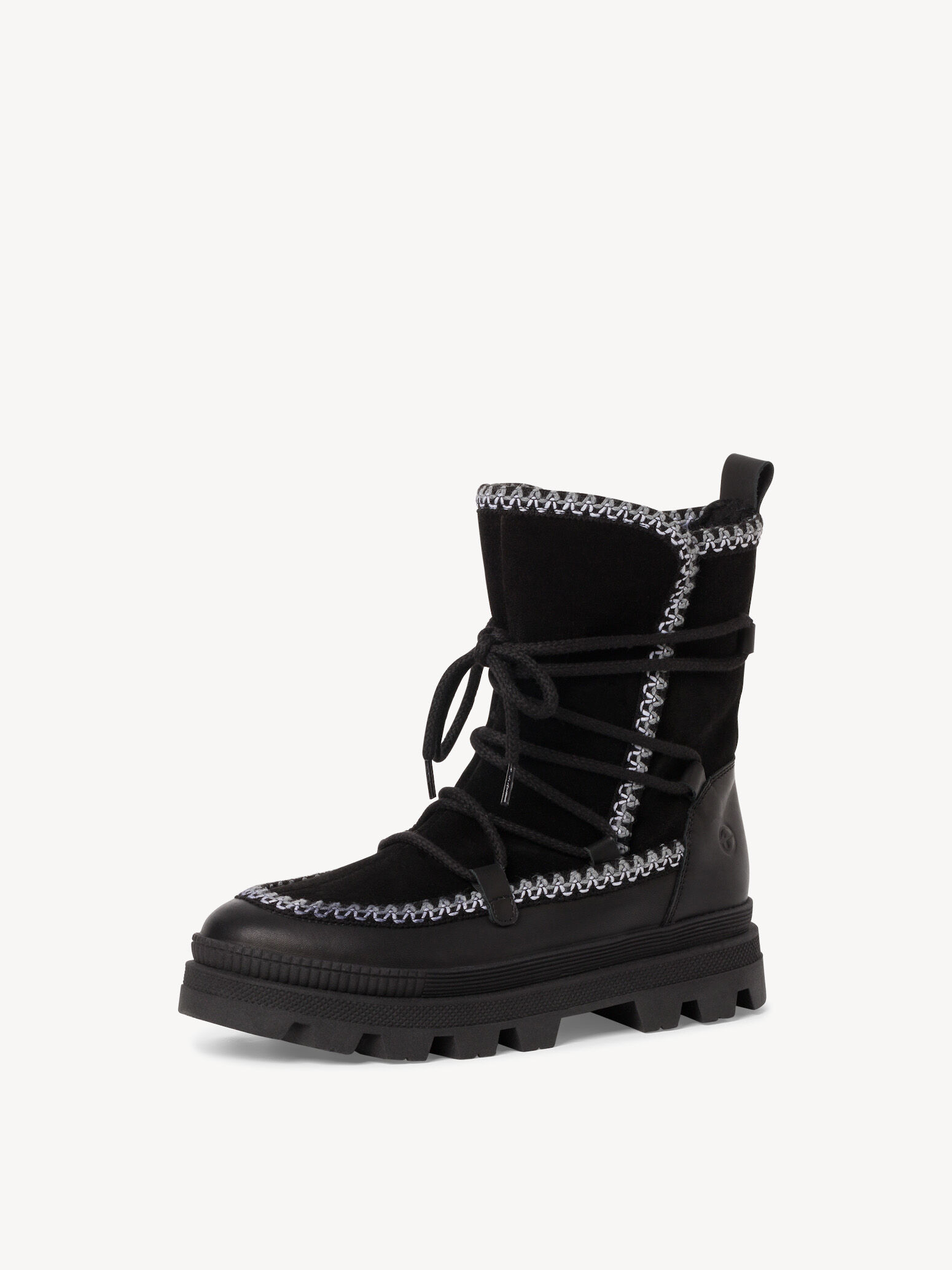 Bottine en cuir - noir doublure chaude