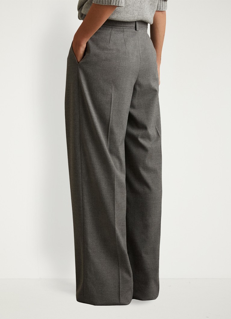 Pantaloni Reiss Freja cu talie înaltă și croi larg, cu curea