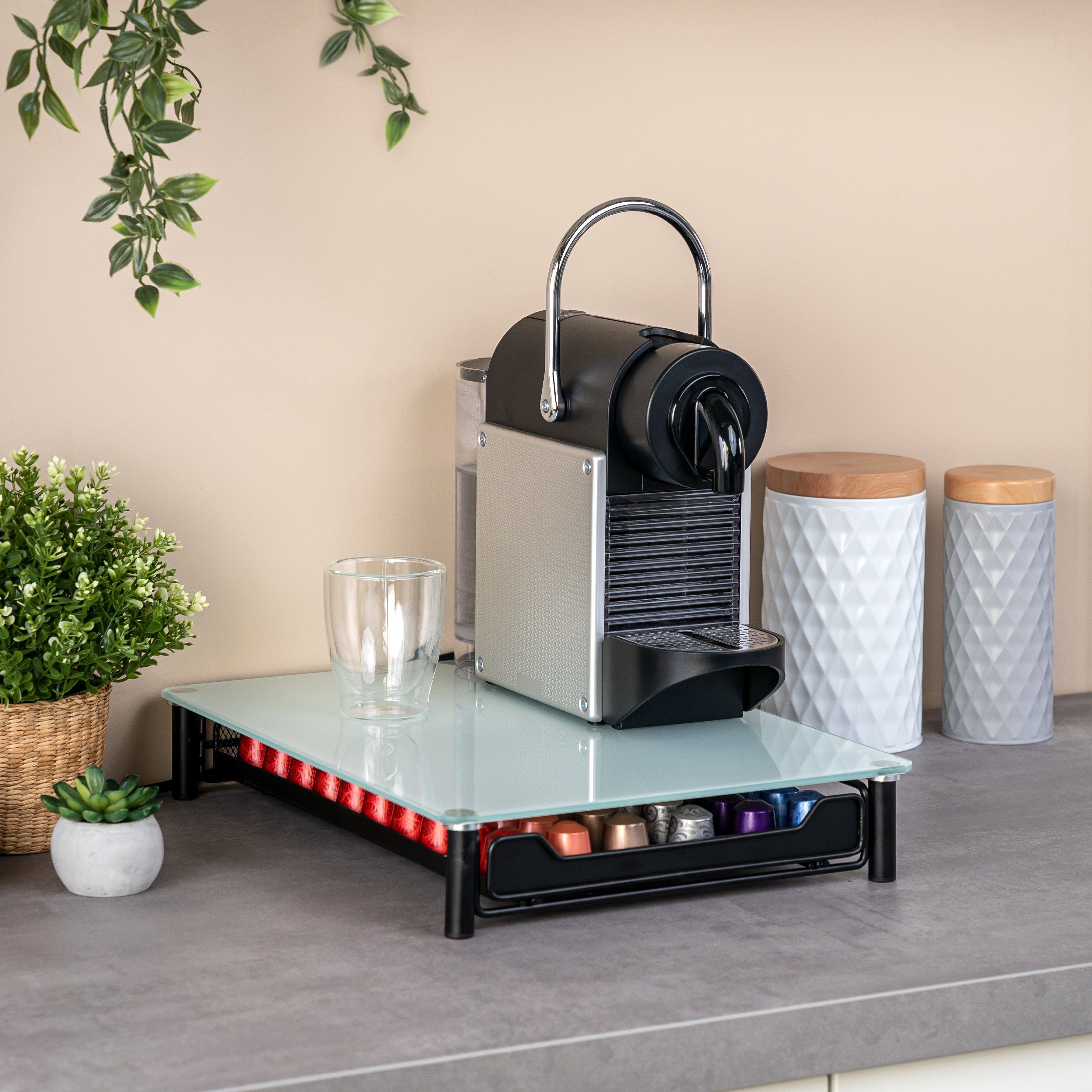bremermann Kapselspender bremermann Kaffeekapsel-Box für 60x Nespresso, Schubladenbox, Metall