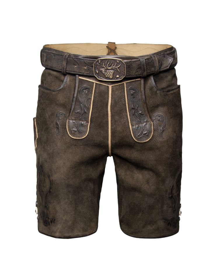Spieth & Wensky Lederhose Diablo in dunkelbraun günstig kaufen