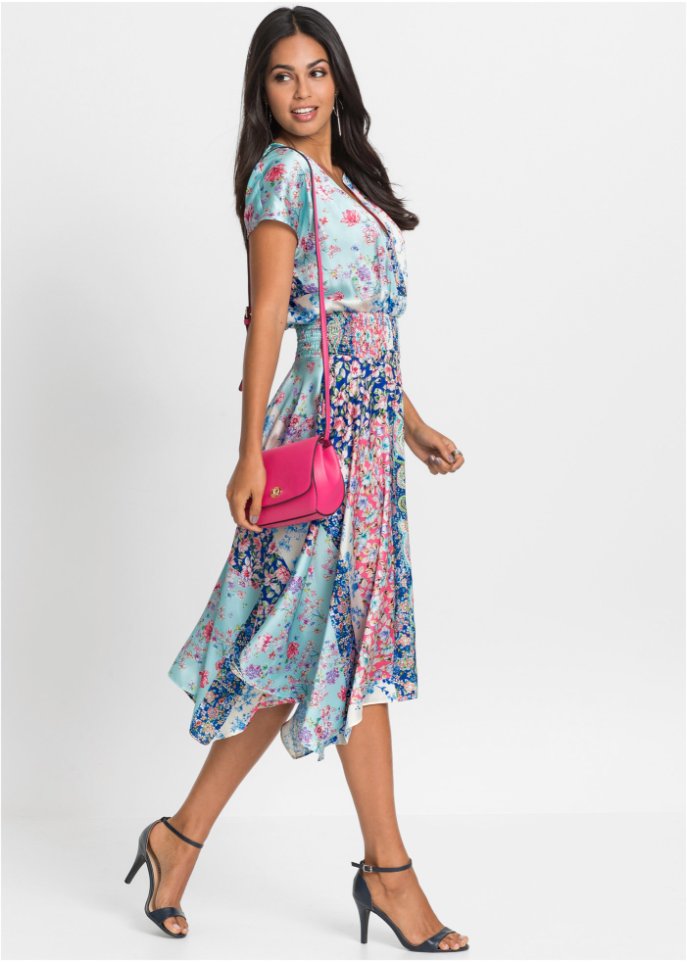 Zipfel-Kleid in Satinqualität