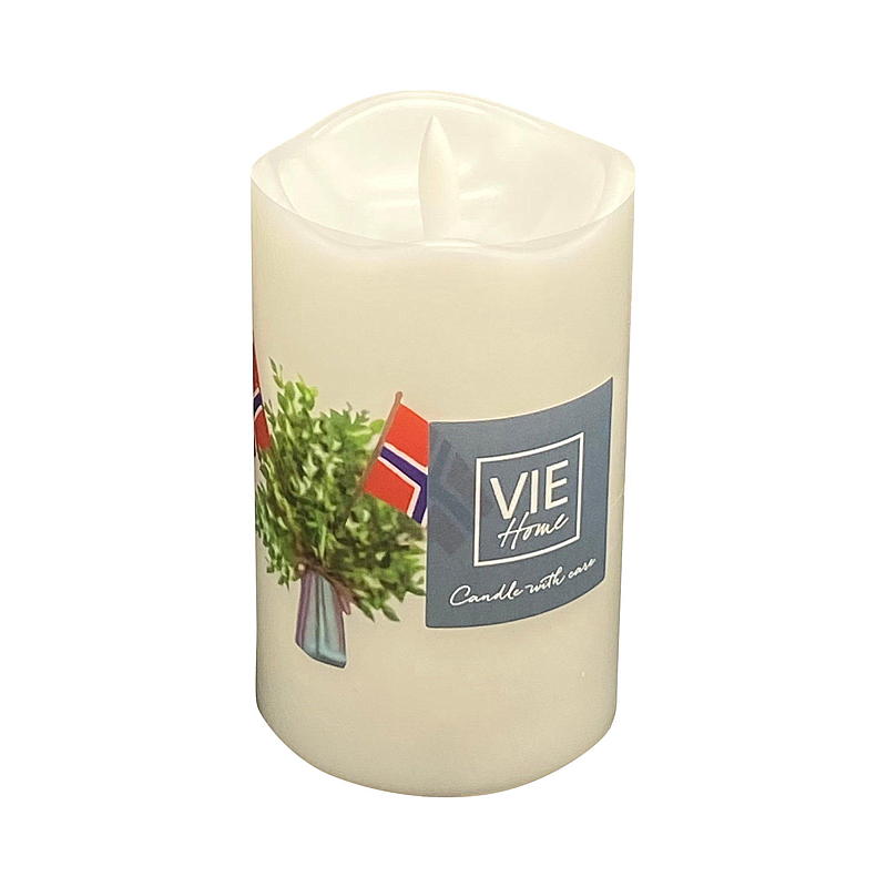 Vie Home Kubbelys 12,5 cm m/print LED timer Mai