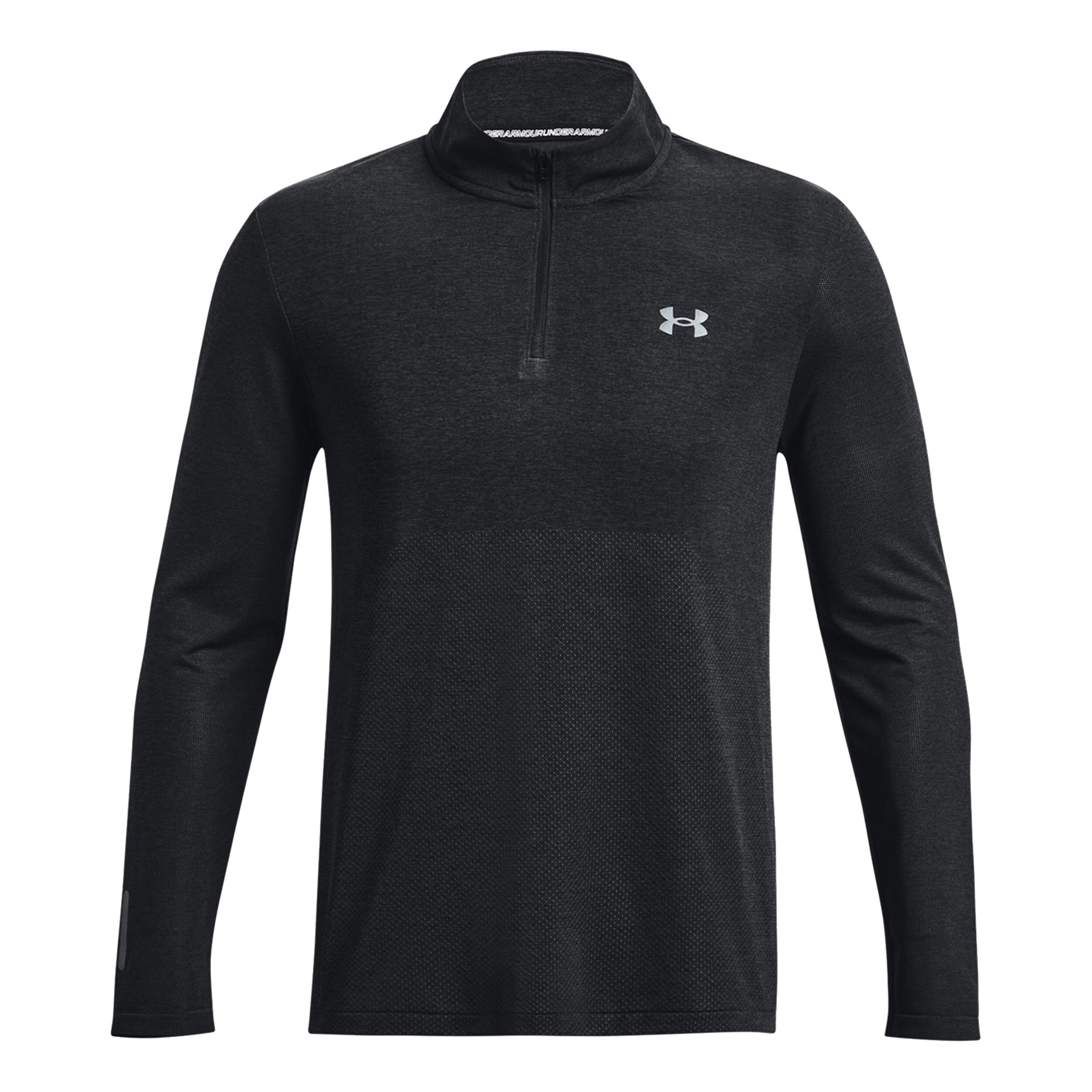 Seamless Stride 1/4 Zip Lauftop Herren - Schwarz