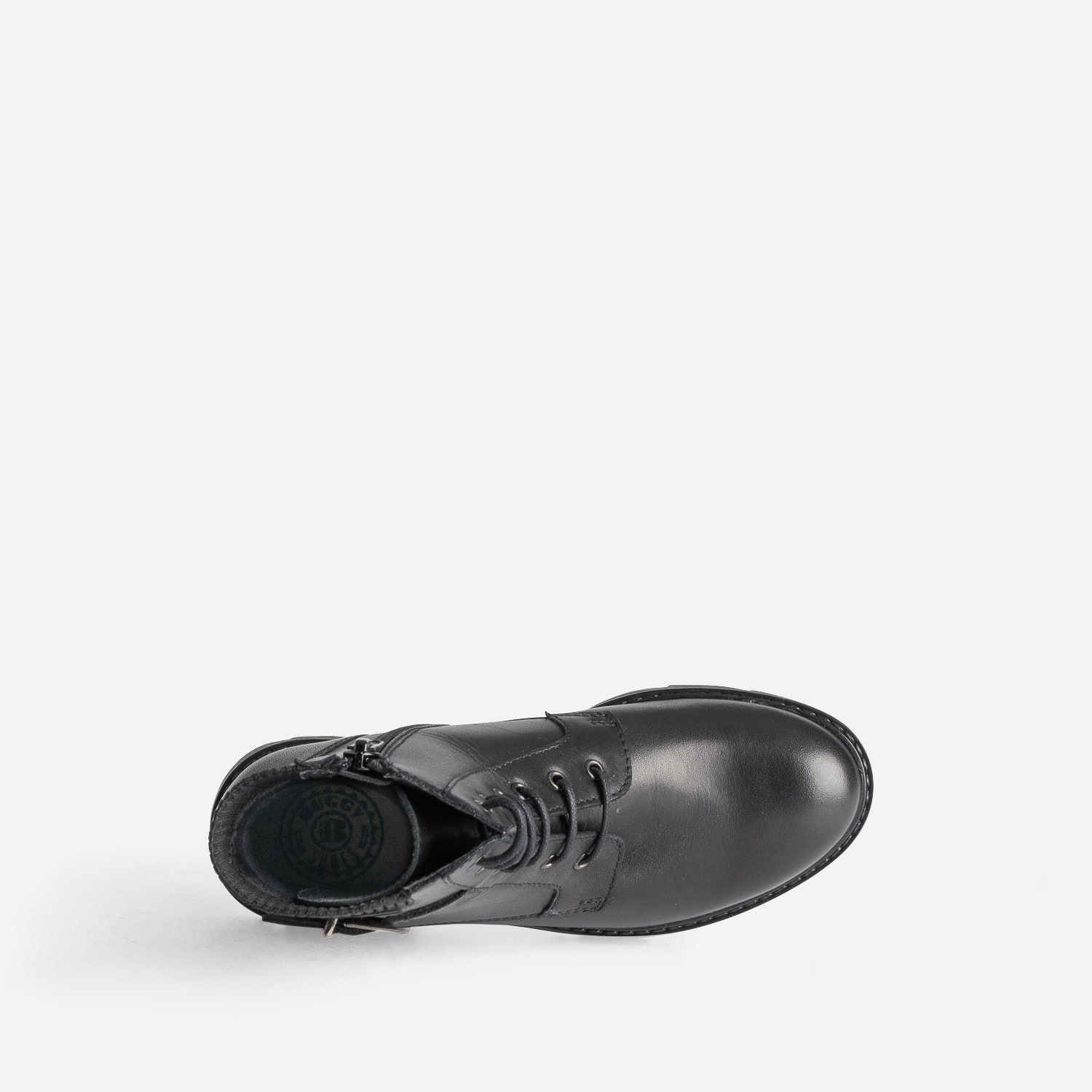 Bottine BUGGY noire éco-conçue décor boucle