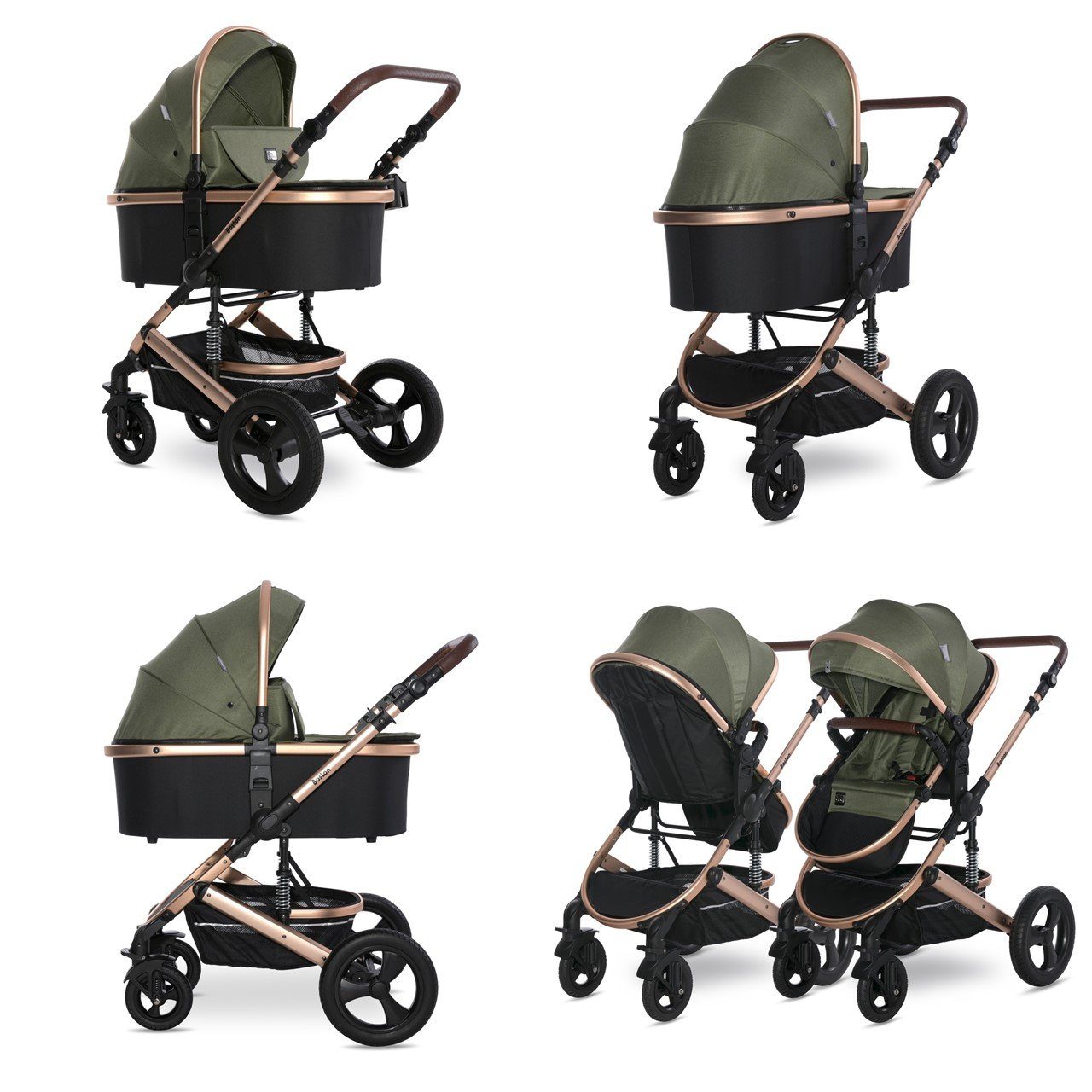Lorelli Kombi-Kinderwagen Kombikinderwagen Boston 2 in 1, Sportsitz Babywanne Mückennetz bis 22 kg