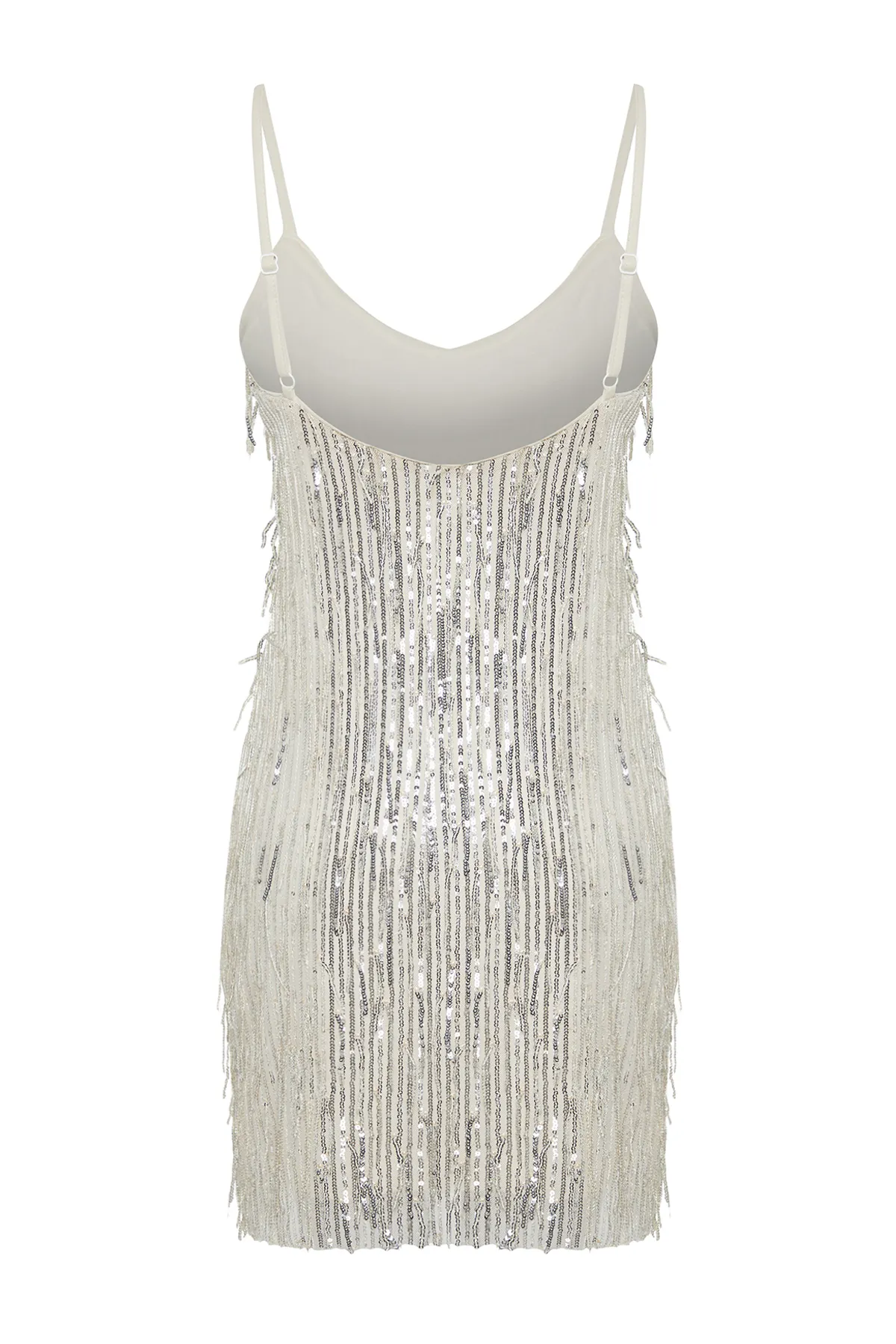Trendyol Collection  Elegantes Abendkleid mit Pailletten in Beige TPRSS24EL00053