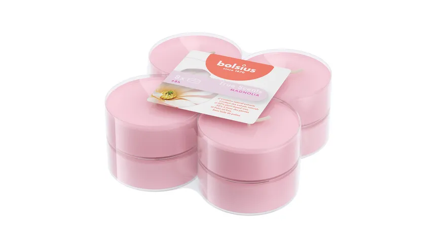 bolsius Maxi-Teelichte True Scents 8h 8er Pack Magnolie Magnolie
