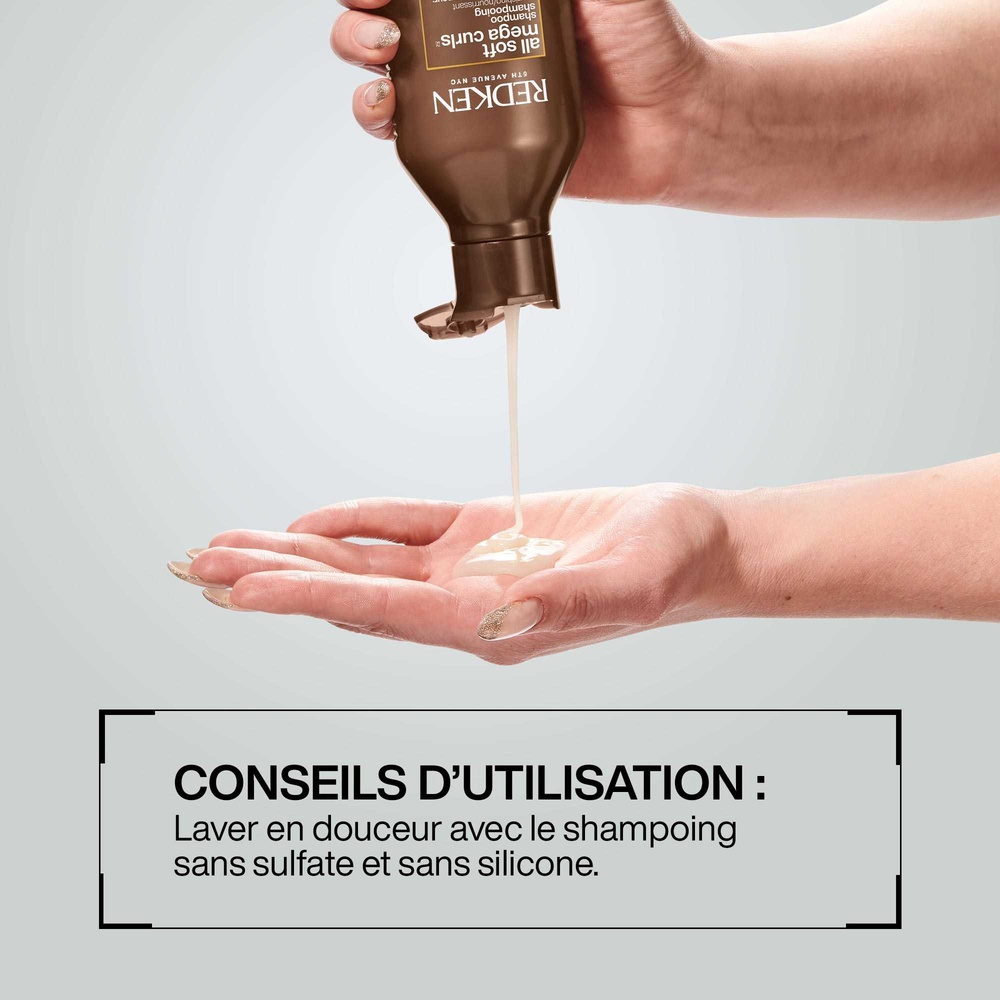 Redken All Soft Mega Curls Shampoing nourrissant pour cheveux trèssecs, bouclés à crépus