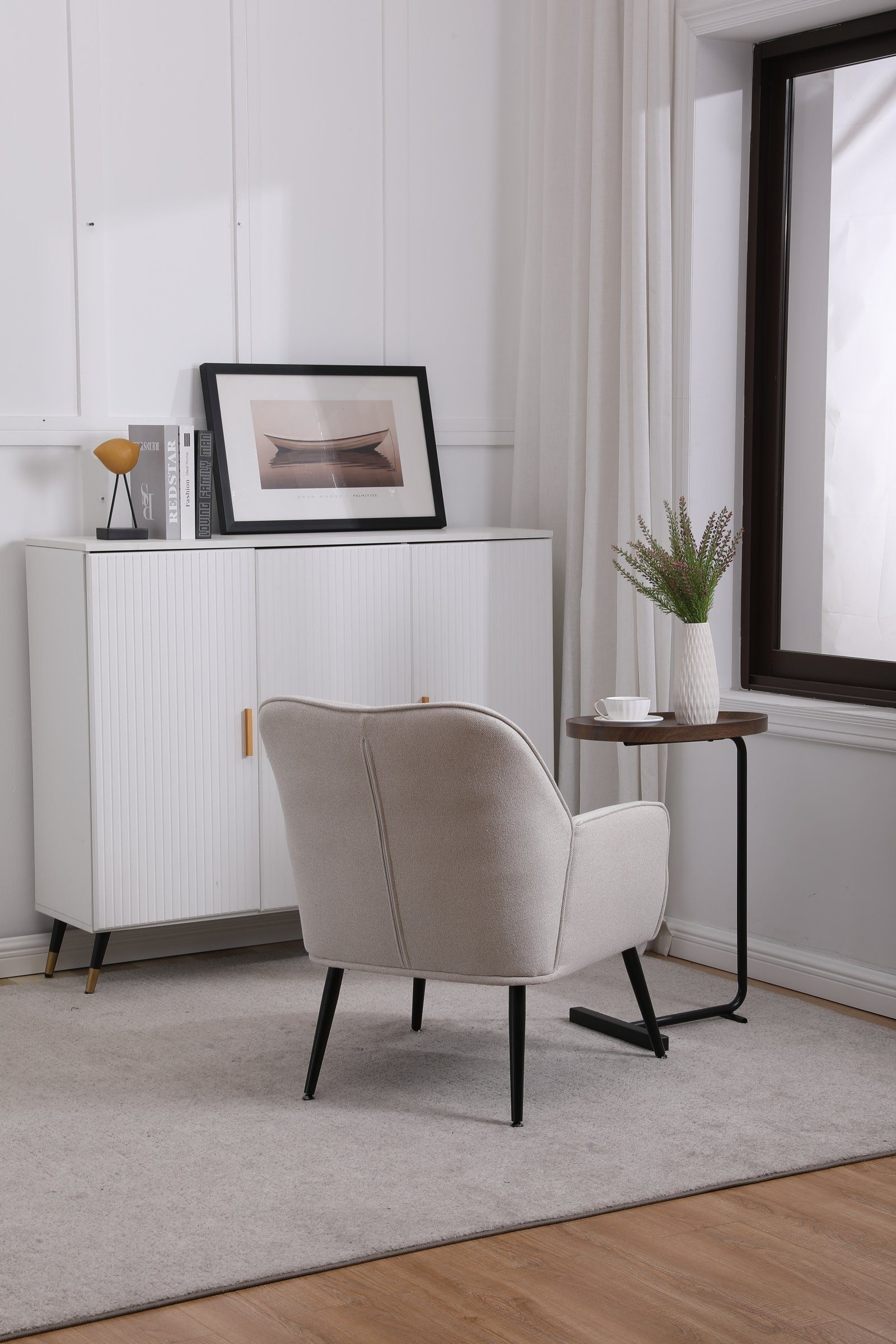 SEEZSSA Polsterstuhl Modern Wohnzimmer Sessel Lounge Sessel Polsterstuhl Relaxsessel, für Wohnzimmer und Schlafzimmer Sofa Stuhl mit Armlehnen Kaffeestuhl
