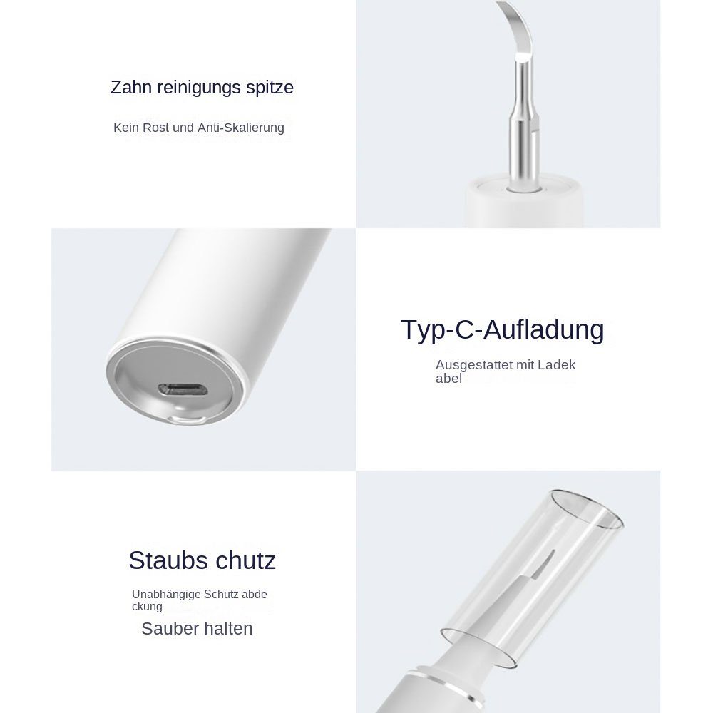 Yoyaxi Zahnpflege-Set Zahnreinigungsset mit 2 Modi und 3 Reinigungsköpfen, 1-tlg., Pflege der Zähne zu Hause mit Tartar Remover für Menschen