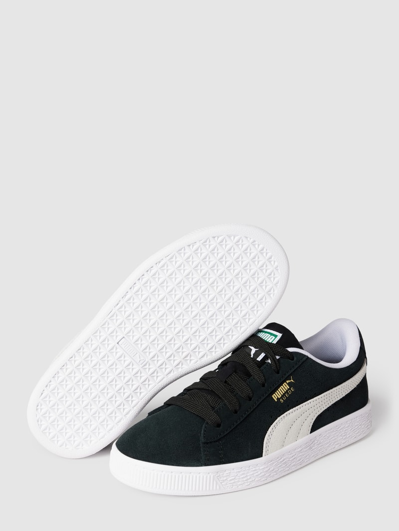 Sneaker mit Label-Print in metallic Modell 'SUEDE CLASSIC' in schwarz