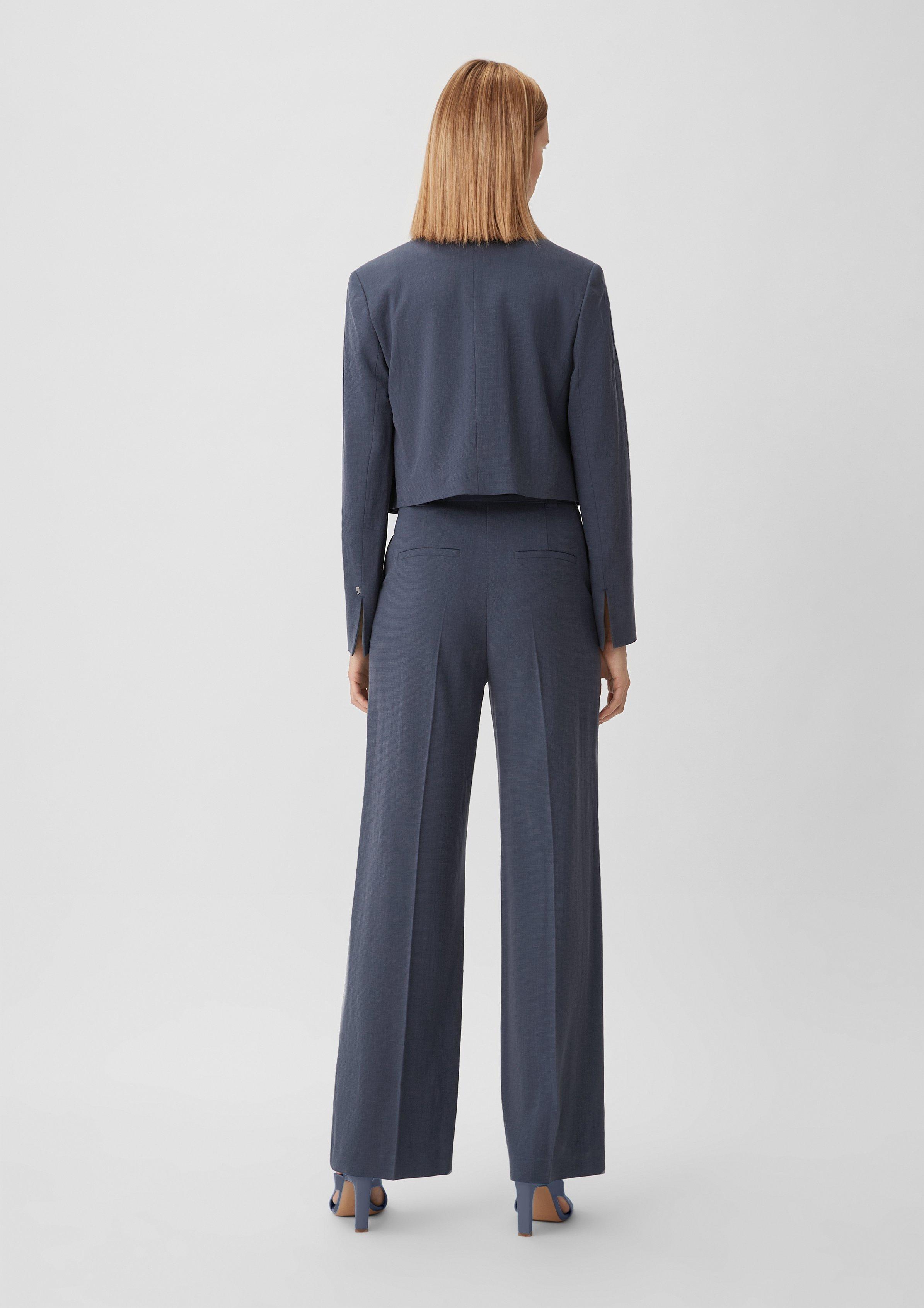Kurzblazer im Boxy-Look - tiefblau