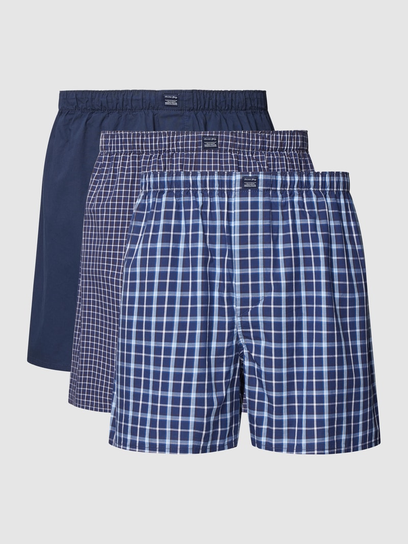 Boxershorts mit Label-Patch im 3er-Pack in dunkelbraun