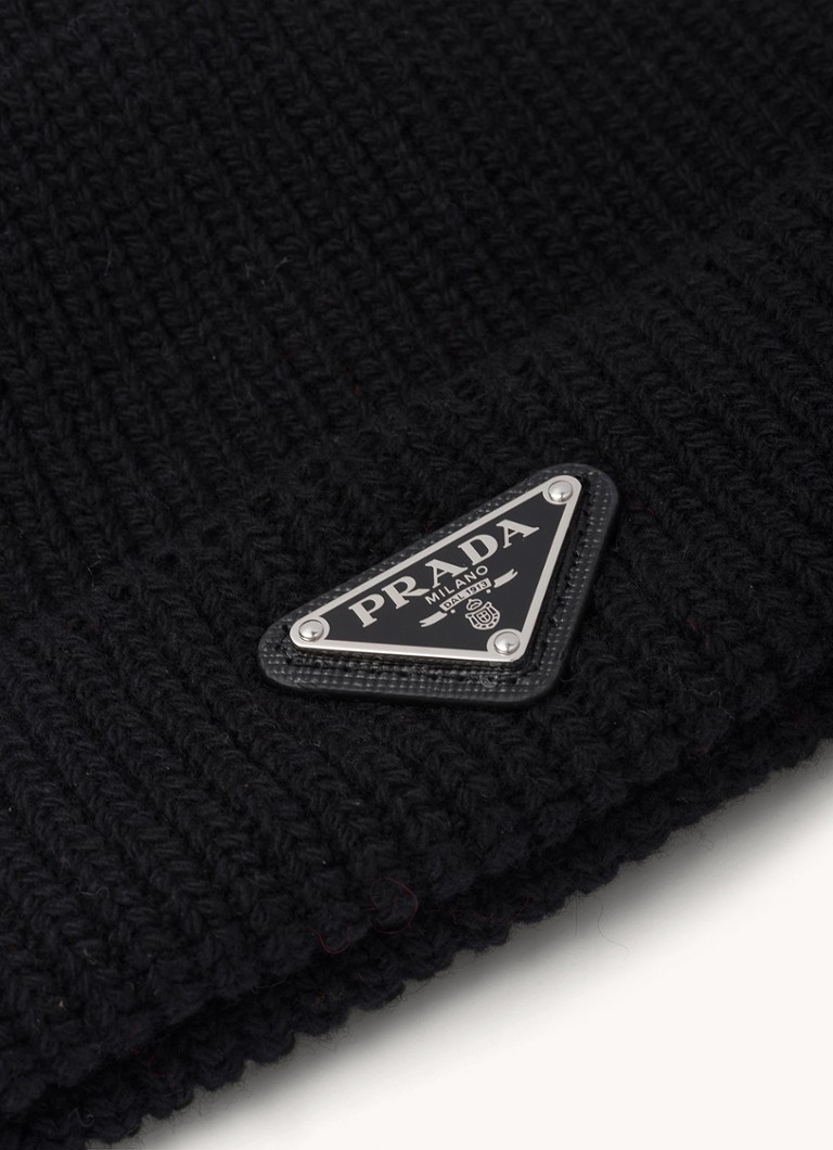 Prada  Muts in kasjmierblend met logo