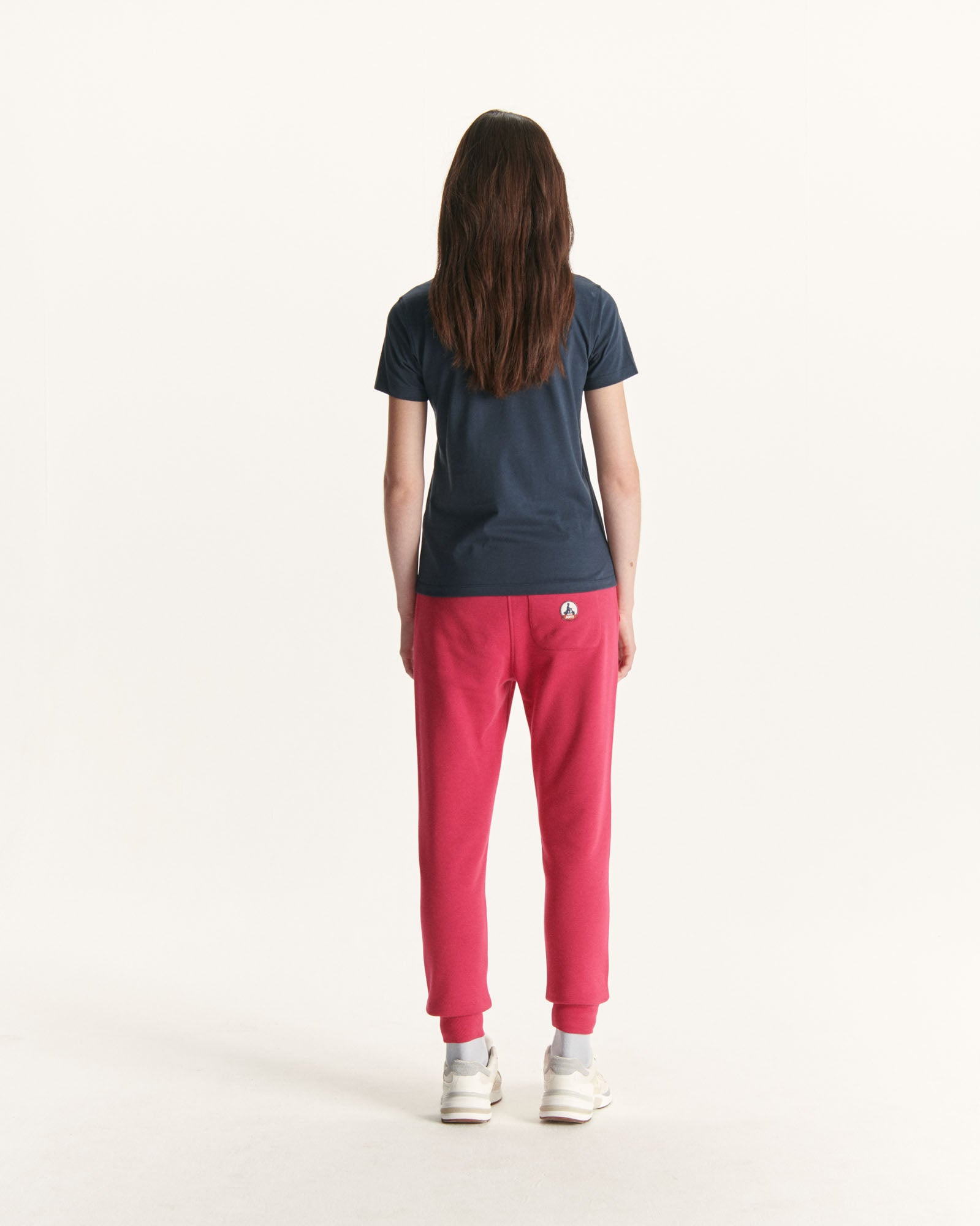T-shirt uni col V femme en coton biologique Marine Cancun