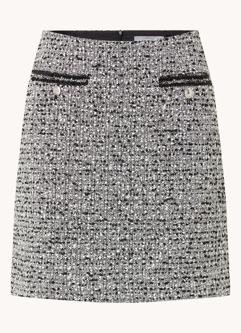Minissaia Charlie da LKBennett com estampa tweed.