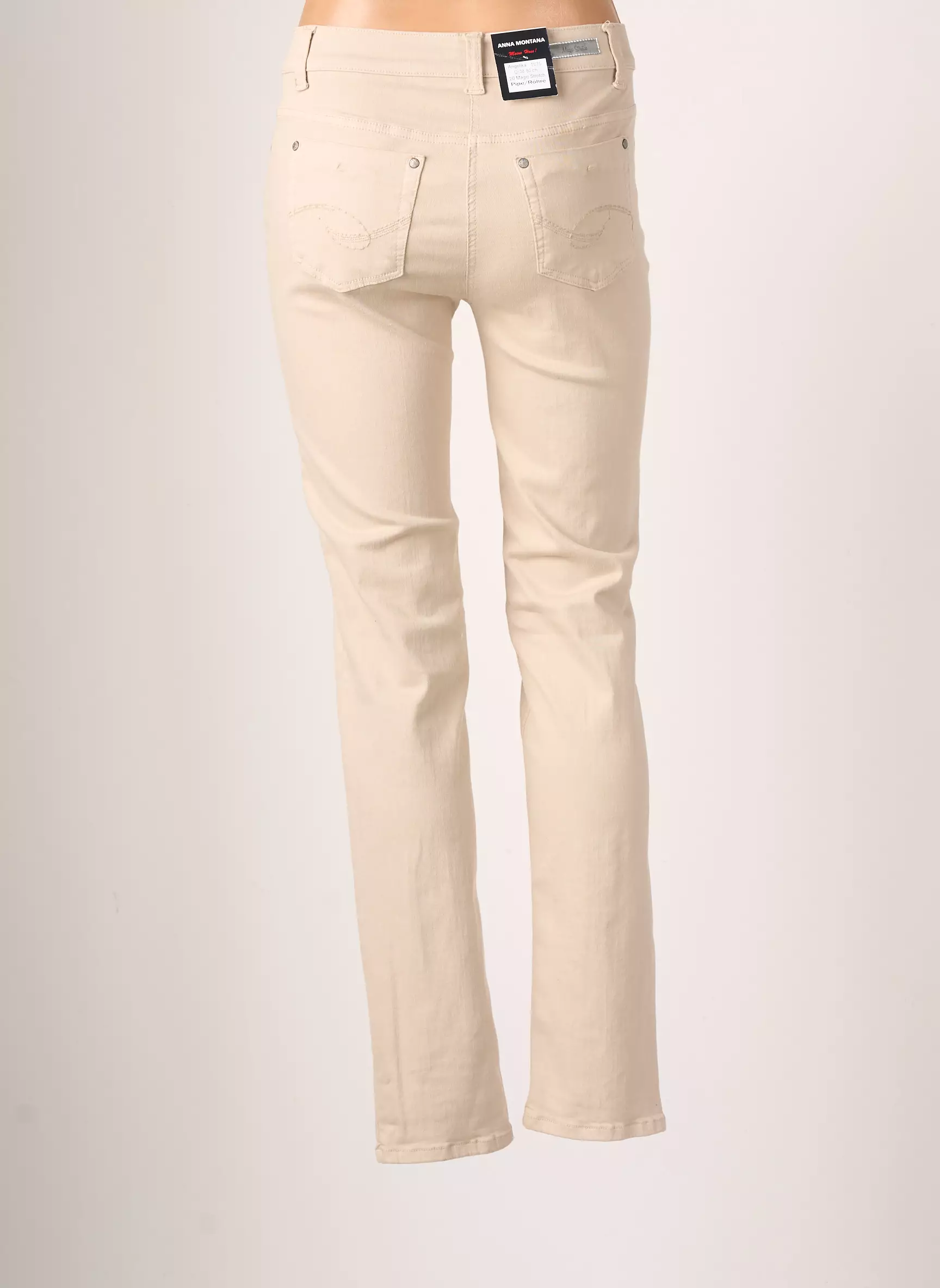 Anna Montana Pantalons Slim Femme couleur beige