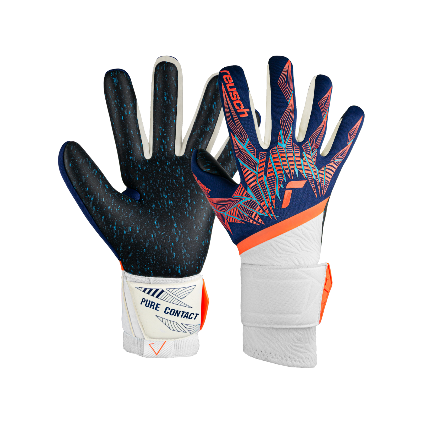 Reusch Pure Contact Fusion TW-Handschuhe Blau Orange Schwarz F4848
