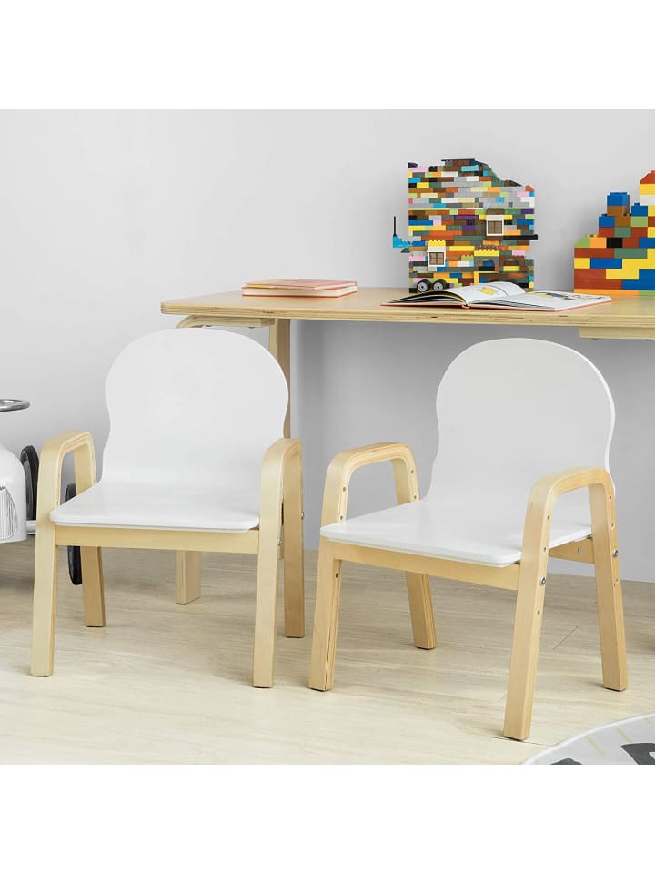SoBuy Stühlchen in Weiß und Natur - (B)40 x (H)53 x (T)32cm günstig kaufen onesize