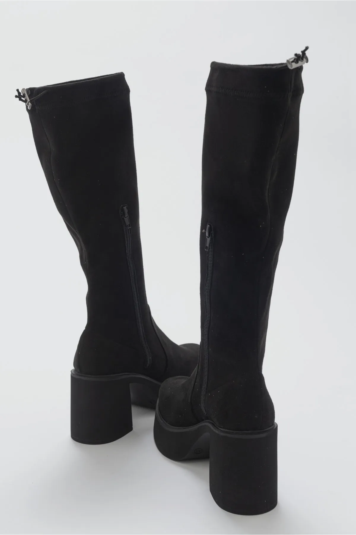 LuviShoes  Damenstiefel aus gepunktetem schwarzem Wildleder
