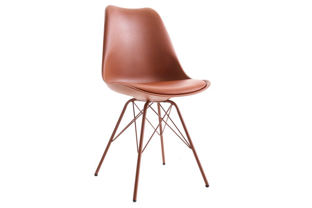 riess-ambiente Polsterstuhl SCANDINAVIA MEISTERSTÜCK kupferbraun (1 St), Esszimmer · Kunstleder · Metall · Retro