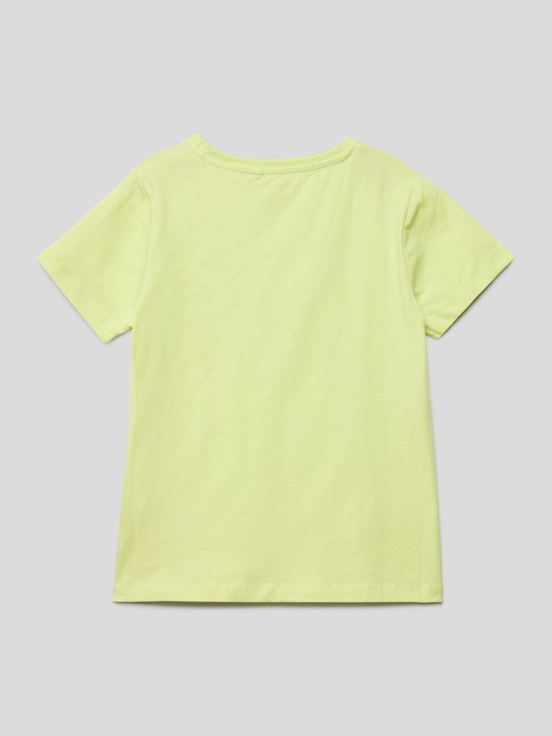 T-Shirt mit Motiv-Print in hellgelb