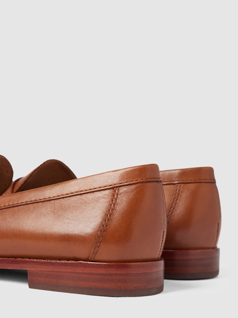 Penny-Loafer aus Leder mit Label-Detail Modell 'WYNNIE' in cognac