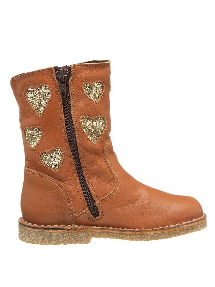 kmins Leder-Stiefel in Hellbraun günstig kaufen