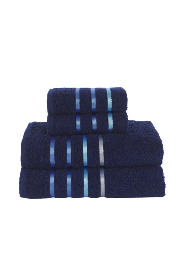 Karna Home  Bale 4-teiliges Badetuch-Set Marineblau