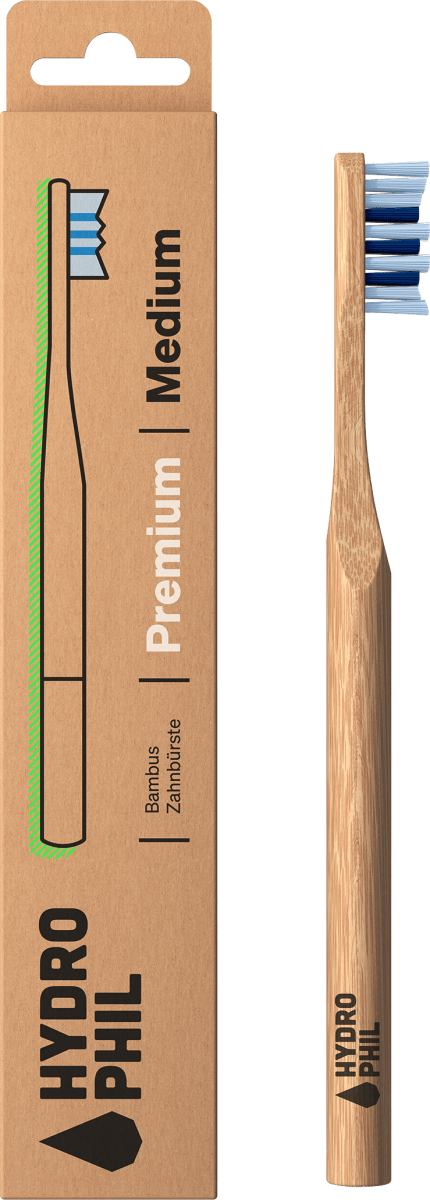 Zahnbürste Premium medium / natur & atlantic ocean, 1 St