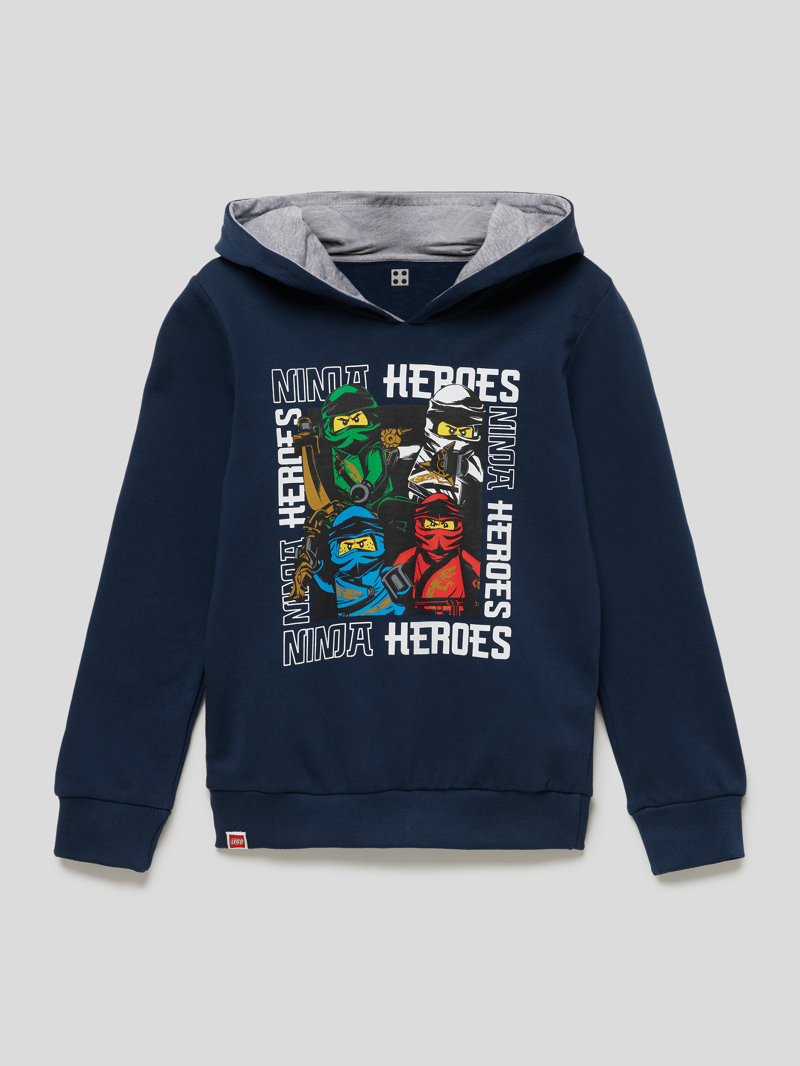 Hoodie mit Motiv-Print Modell 'SWEAT HOODIE' in marineblau