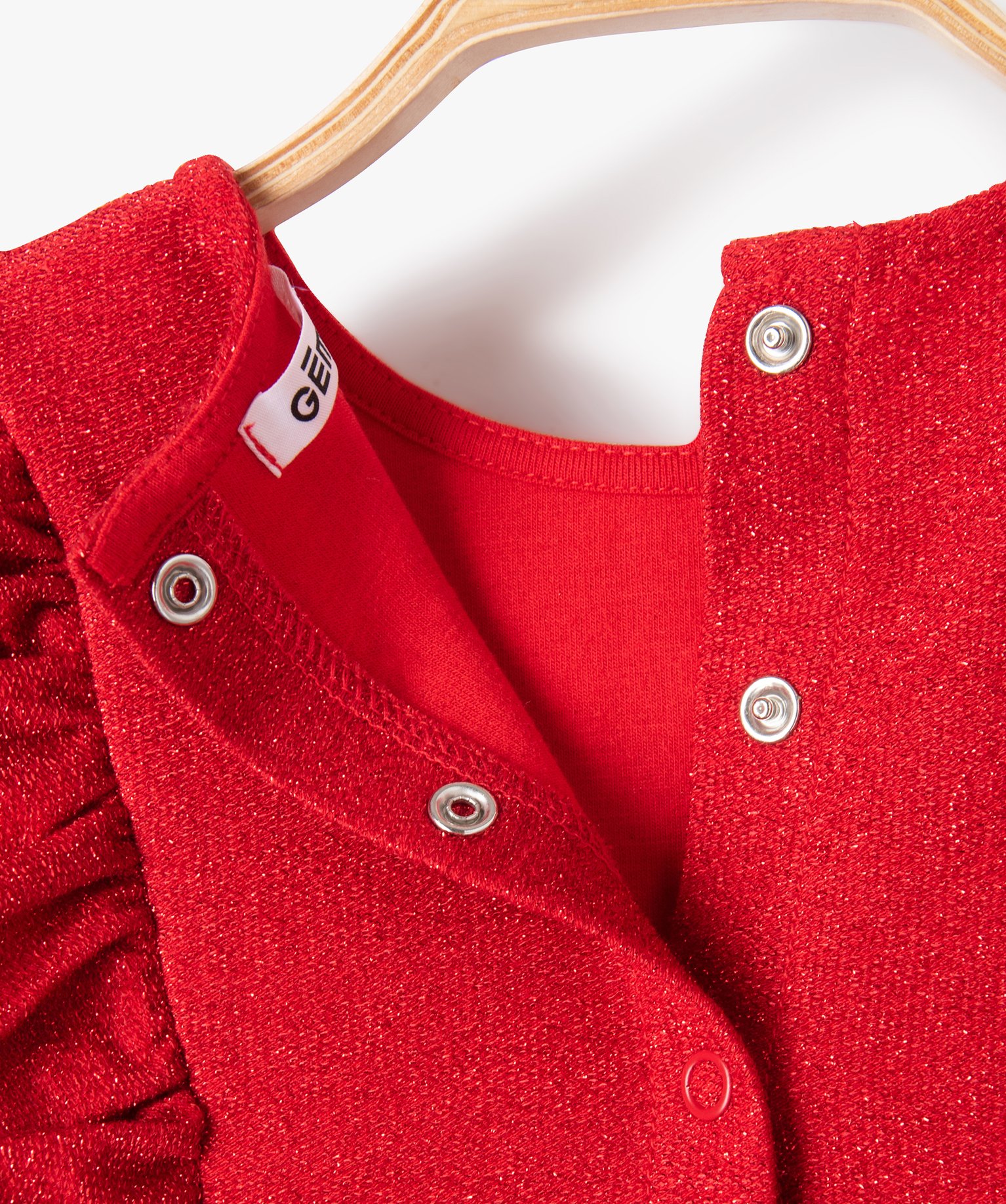 Robe bébé fille à manches courtes à paillettes avec vola... rouge | GEMO