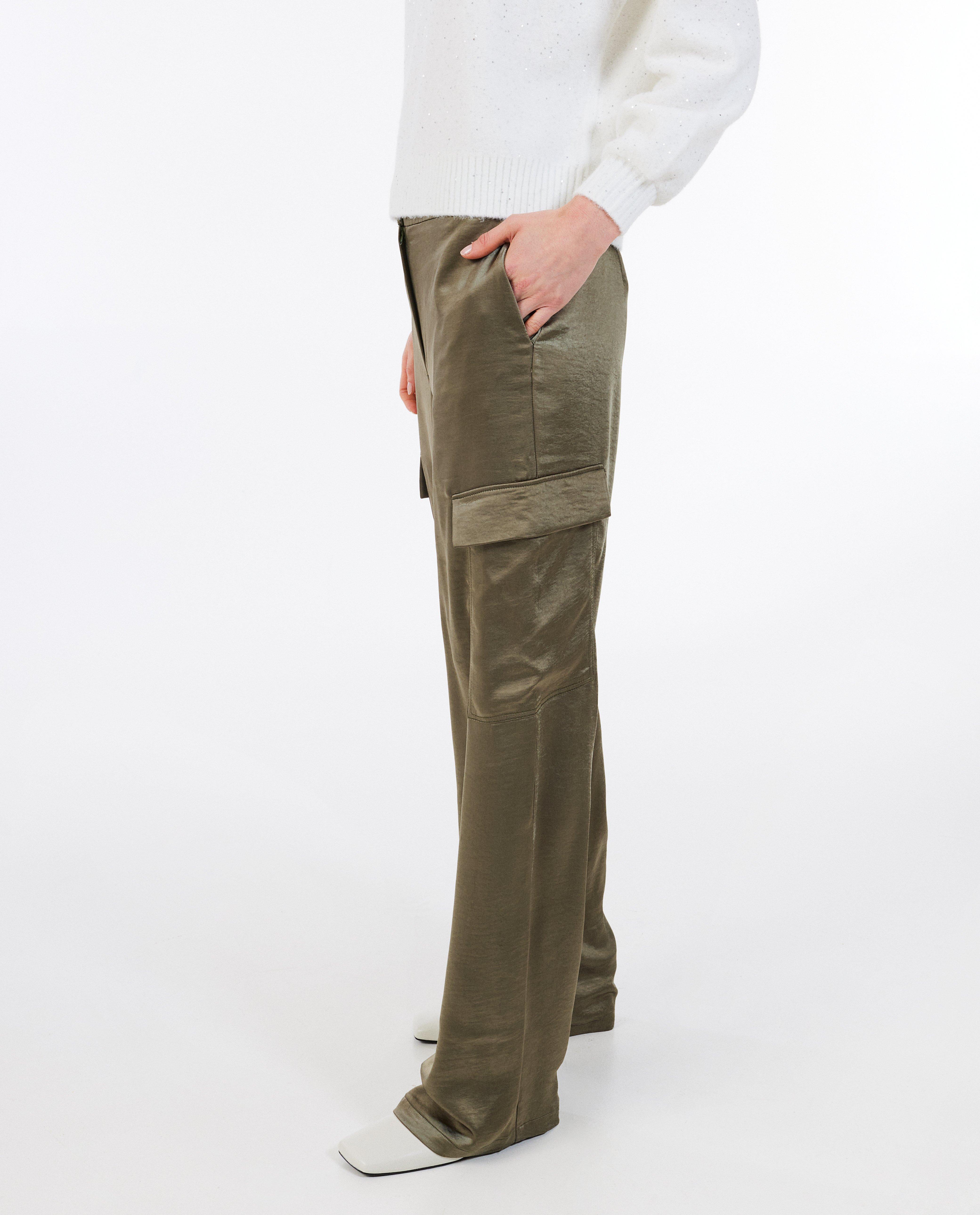 Sora Green texturált khaki nadrág