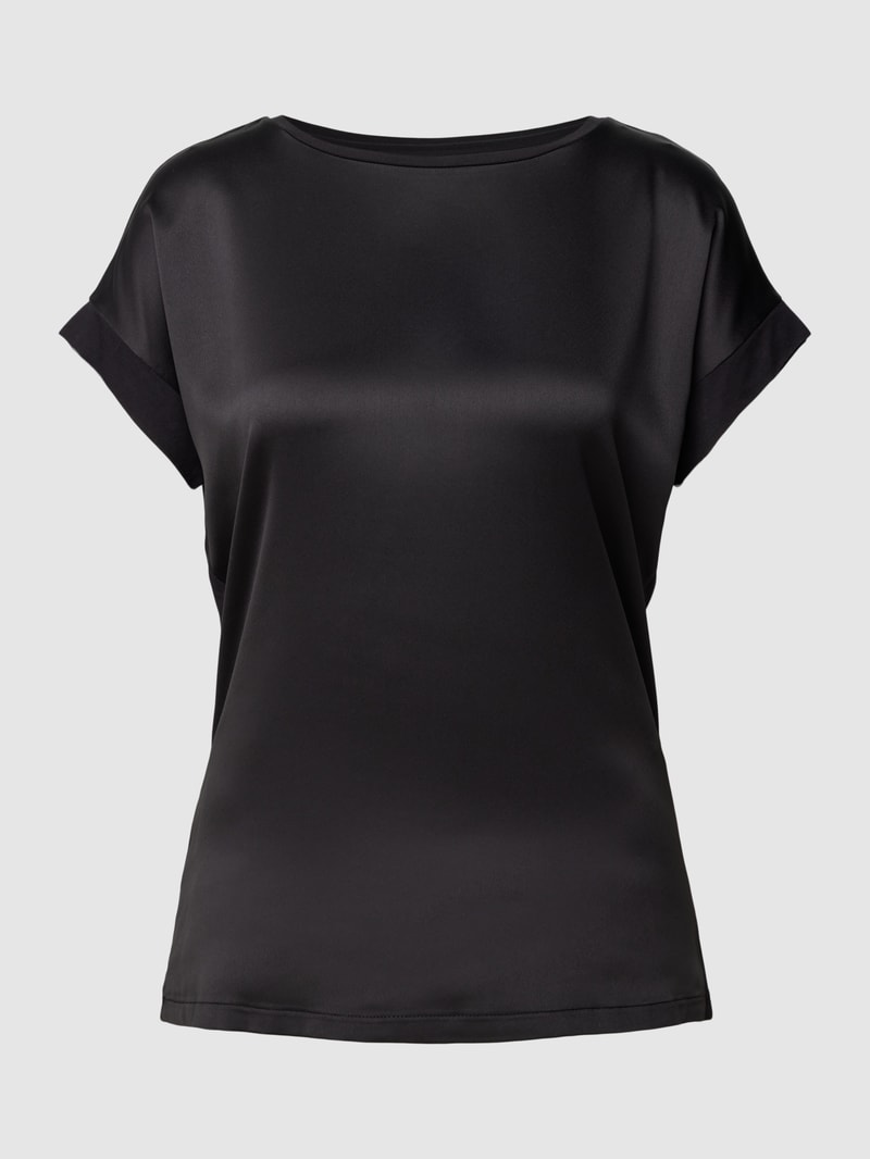 T-Shirt in Satin-Optik in schwarz