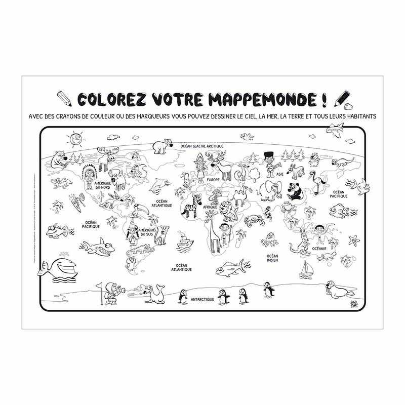 Globe des petits et carte à colorier Mappa Mondo Sicjeg