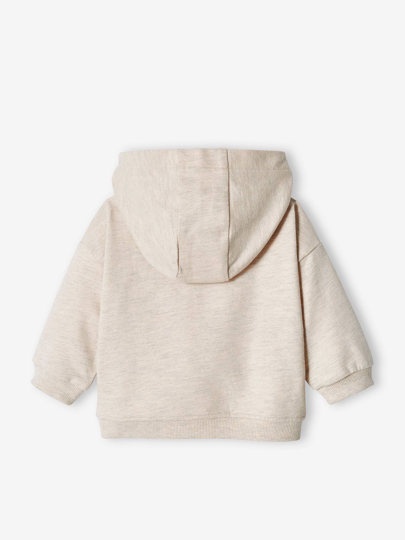 Vertbaudet Baby Kapuzensweatjacke Oeko-Tex - wollweiß