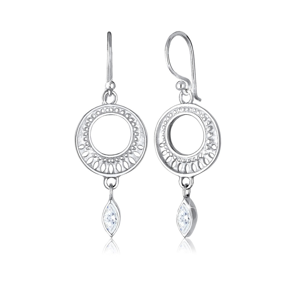 Elli PREMIUM Elli PREMIUM Boucles d'Oreilles Ornament Zirkonia Marquise 925 Sterling Silber Boucles d'oreilles